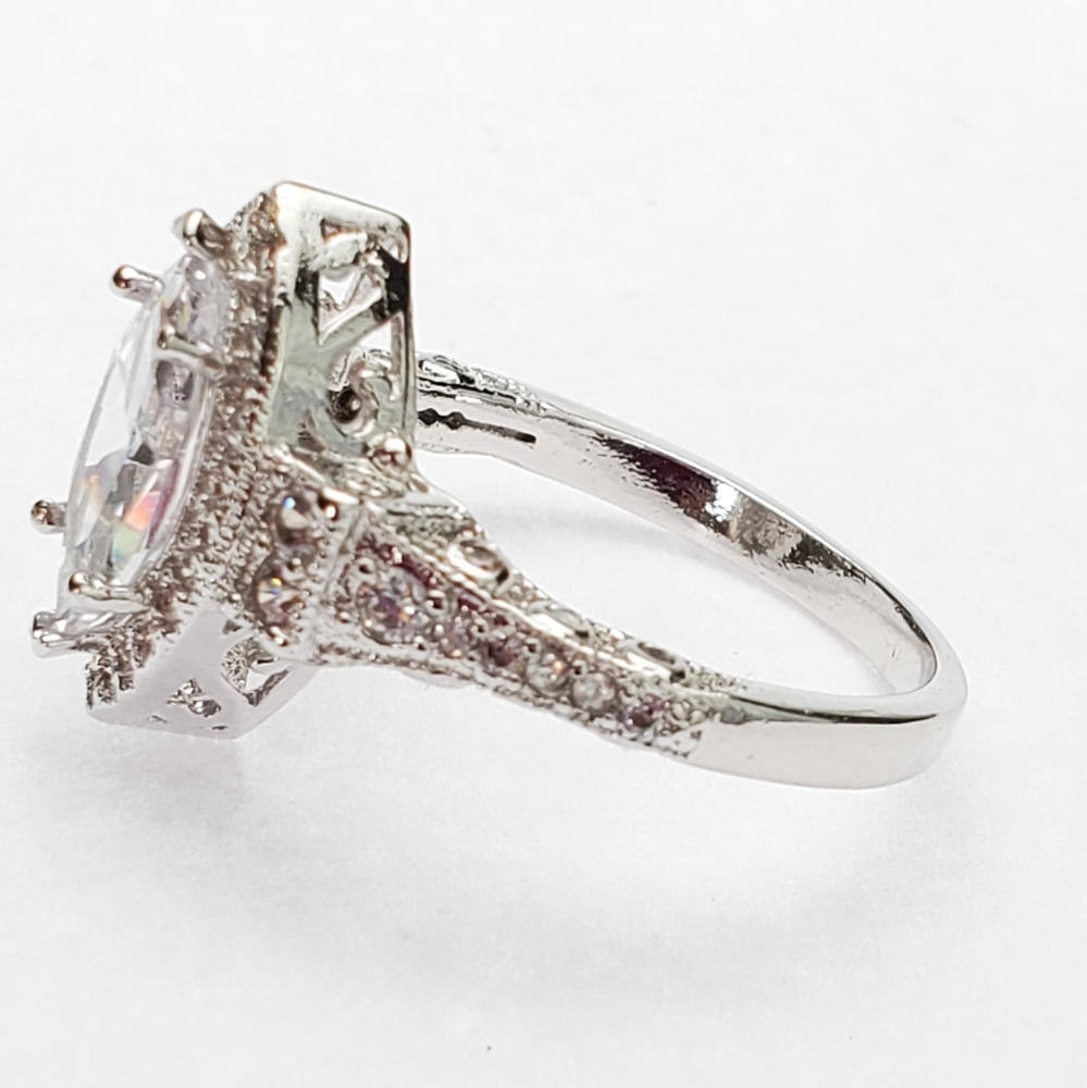 925 Silver Plated vintage Style Cocktail Ring - Picture 2 of 8